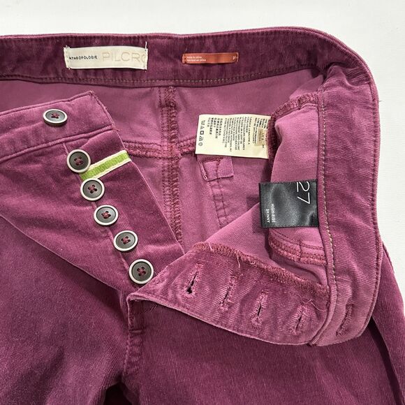 Anthropologie Pilcro Purple Womens Pants Jeans High Rise Skinny Corduroy Sz 27 - Picture 1 of 12